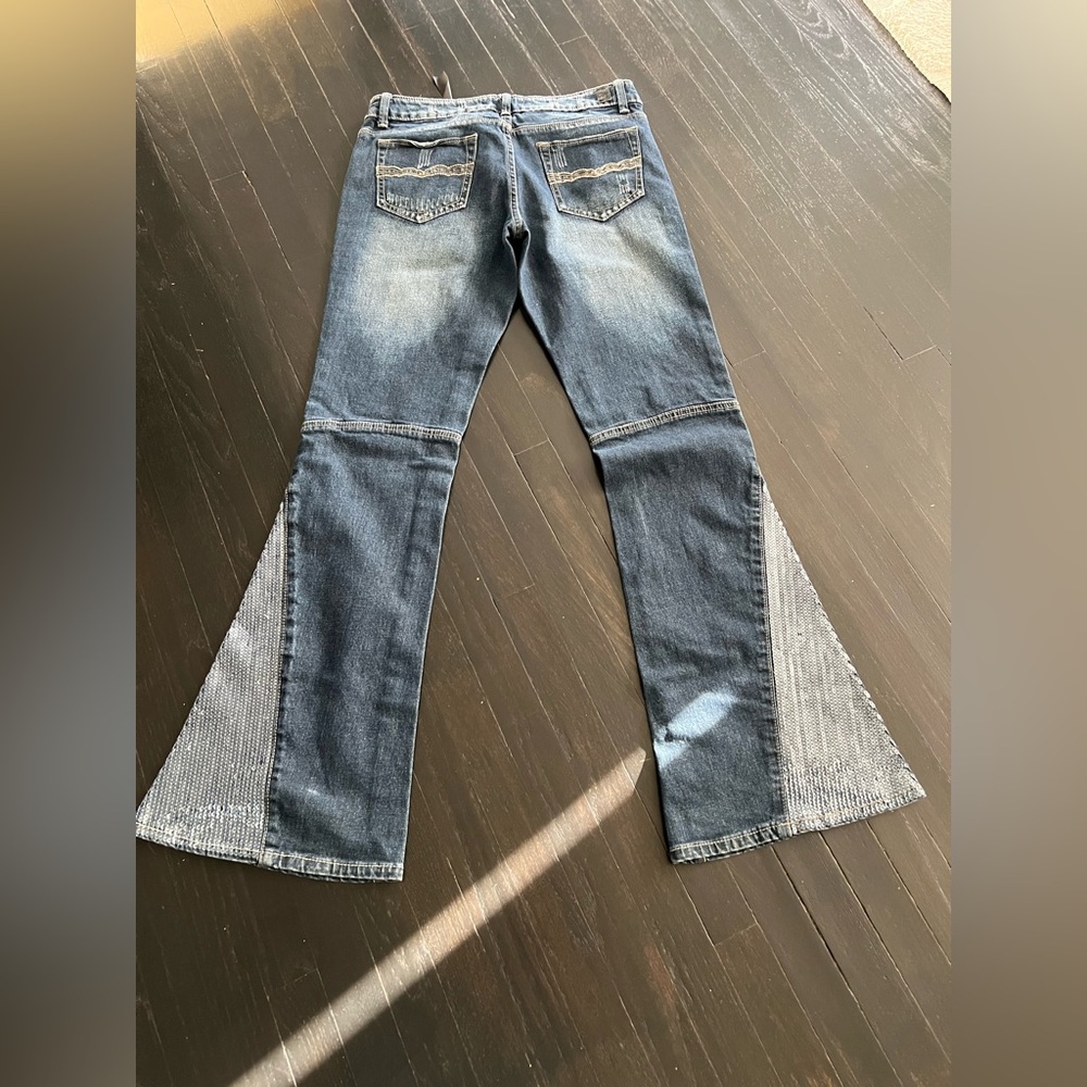 Black Crystal Stylish Blue Denim Jeans size 9 - Picture 5 of 11